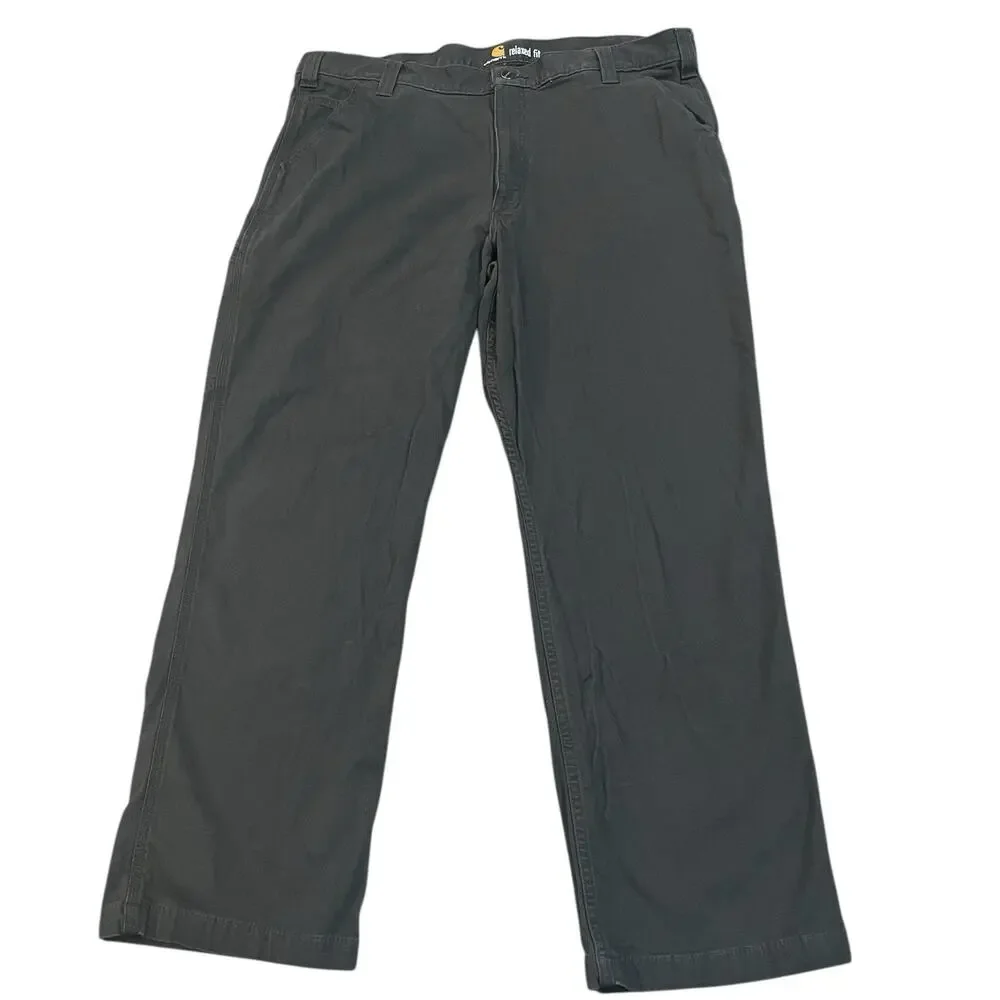 Carhartt Mens Relaxed Straight Rigby Dungaree Pants 40x30 Gravel Gray Workwear - Picture 1 of 10